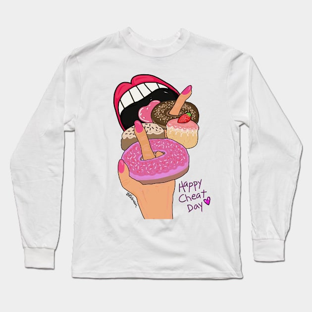 Happy Cheat Day Long Sleeve T-Shirt by BRobinson